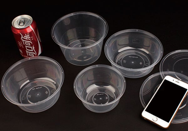 餐盒一次性圆形 外卖汤碗打包盒带盖 环保塑料便当饭盒