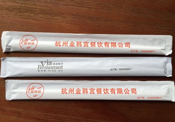 东莞筷子工厂,白色纸套筷子可订做印刷文字,深圳筷子工厂